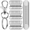 50PCS Metal Lobster Claw Clasp with Key Rings, 25PCS Keychains Clips Hooks and 25PCS Key Chain Rings, Keychain Accessories, Keychain Ring Making kit for Crafts, Silver